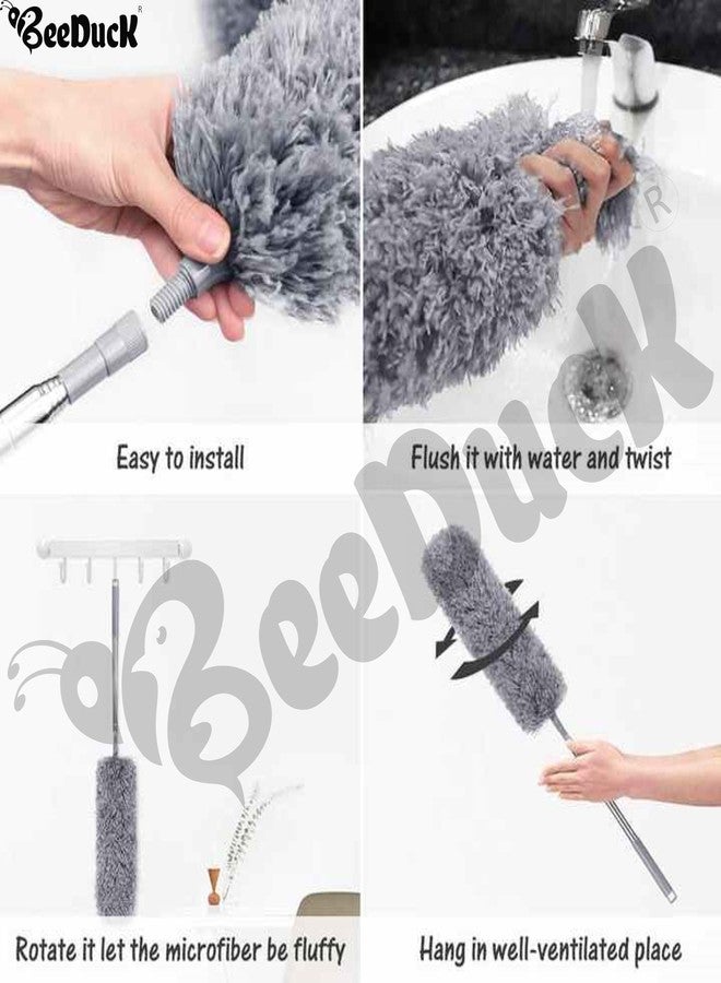 BeeDuck Microfiber Feather Duster Bendable & Extendable High Ceiling Fans Cleaning Duster with 100 inches Expandable Pole Handle Washable Duster for High Ceiling Fans (Long Fan Duster) - Image 5